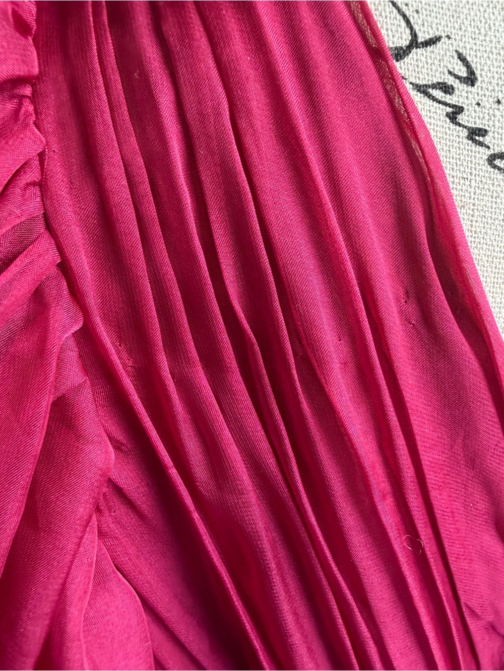 Mac Duggal Berry Ruffle Tiered Long Puff Sheer Sleeve A-Line Gown Size 16 NWT - Picture 12 of 16